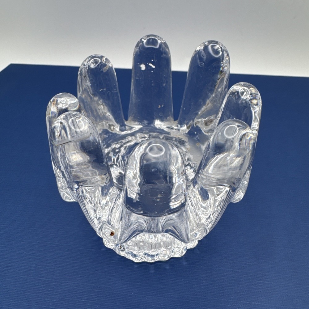 Vintage Kosta Boda Taper Candle Holder Sunflower Glass MCM Scandi Goran Warff - Picture 10 of 10